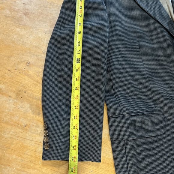 Oscar de la Renta 44S Brown check Plaid Suit Blazer Sports Jacket 3 Button Wool - Picture 9 of 13